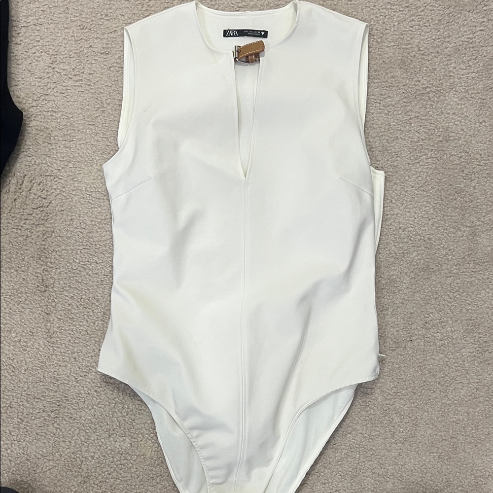 Zara Cream Sleeveless Bodysuit